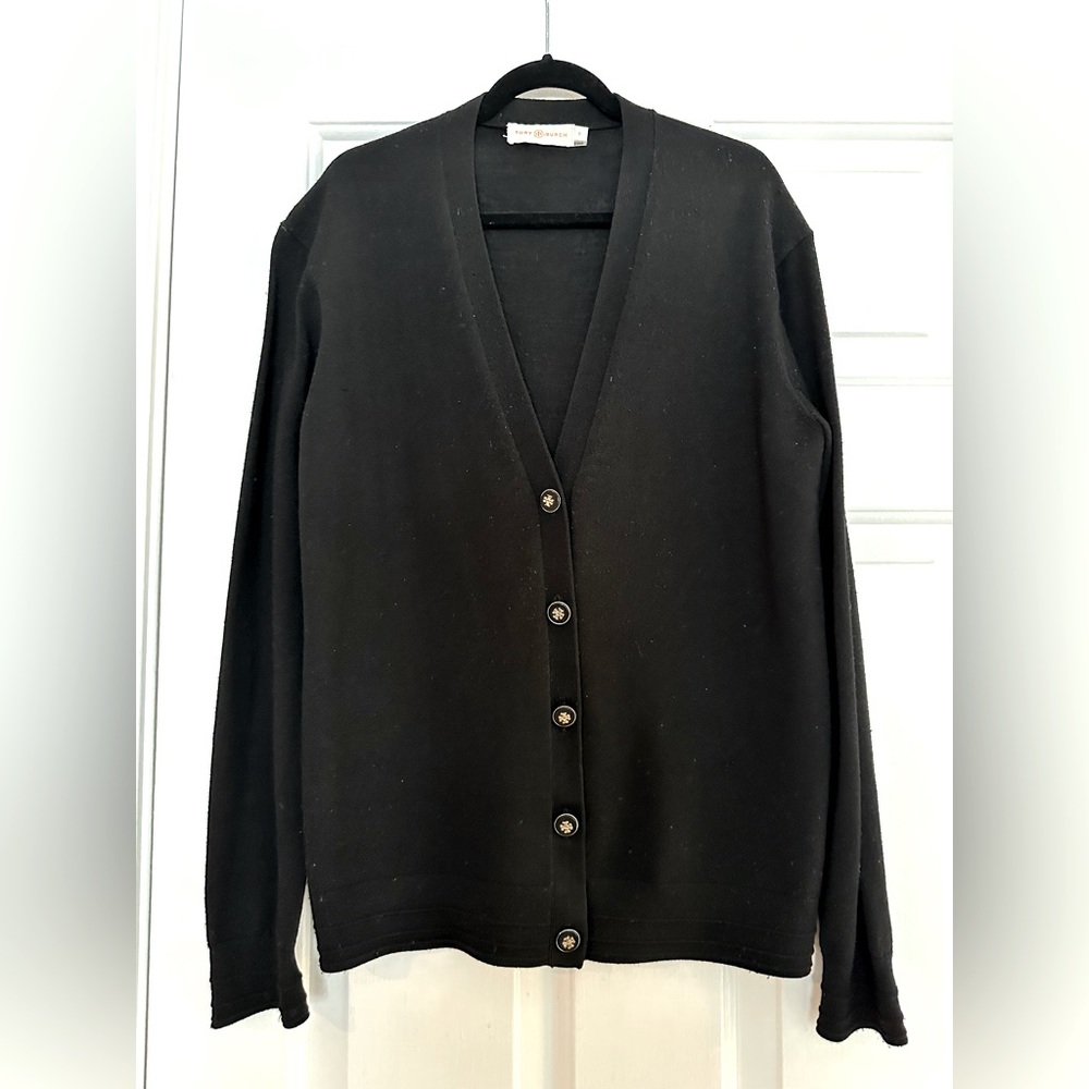 Tory Burch Wool Cardigan Black S